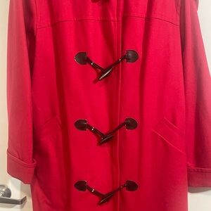 Elegant Red Toggle Pea Coat